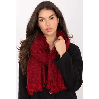 Šála Úpletová dámská šála s třásněmi model 37265 červená