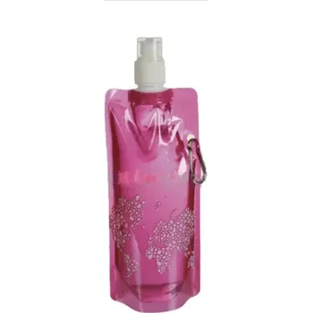 Kempingové nádobí Skládací láhev na vodu růžová (Kapesní lahev na pití)