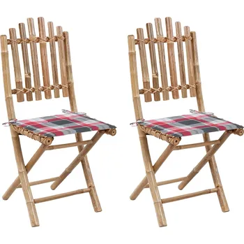 zahrada-XL Skládací zahradní židle s poduškami 2 ks bambus 3064000