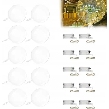 Balónek 10x SVÍTÍCÍ LED BALÓNKY PRŮHLEDNÉ SVÍTÍCÍ BALÓN NA SVATBA PŘIJÍMÁNÍ