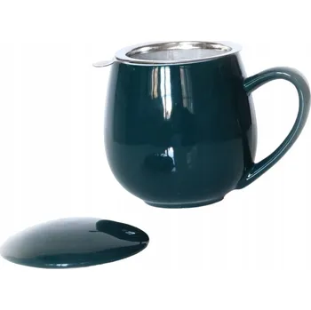 Hrneček se sítkem a víčkem tmavě zelený dárek pro něj