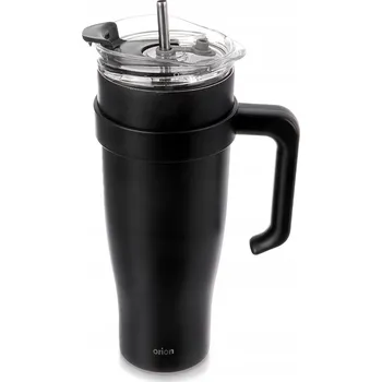 Termohrnek Velký ocelový TERMOHRNEK nepropustný na teplé i studené nápoje se slámkou XXL