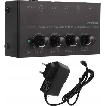 Hi-Fi komponenty Sluchátkový zesilovač 4 kanály Stereofonní audio zesilovač Rozbočovač