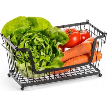 Obraz Košík na ovoce a zeleninu kovový černý 31x17,5x15,5 cm /Vilde