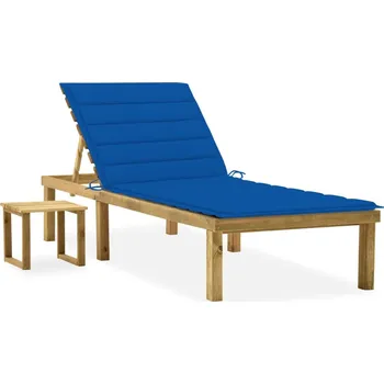 Zahradní lehátko zahrada-XL Zahradní lehátko se stolkem a poduškou impregnovaná borovice 3065844