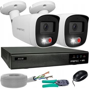 Bezpečnostní kamera IP kamera 8MP PROTEC válcová IP67 venkovní PoE detekce pohybu bílé světlo 4K