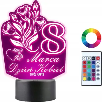 Lampička LAMPKA na SKLE Plexido Den žen 3D LED RGB DÁLKOVÝ OVLADAČ 16 BAREV