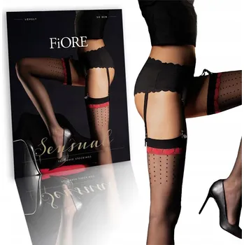 Dámské punčochy Fiore dámské punčochy k podvazkovému pásu, polomatné, 20 DEN, velikost 4