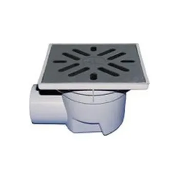 Odvodňovací žlab Hutterer & lechner Vtok dvorní Perfekt DN110, ležatý odtok, ZU-suchá klapka, plast/litina, odkalovací koš