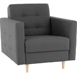 Tempo Kondela Celočalouněné křeslo, tmavě šedá látka, AMEDIA