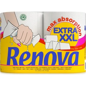 Utěrka Papírové kuchyňské utěrky Renova Max Absorption 27,4 m, 2vrstvé, 2 role
