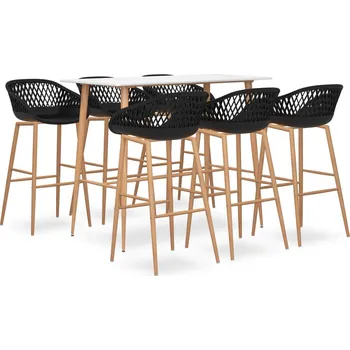 Jídelní set zahrada-XL 7dílný barový set bíločerný 3057448