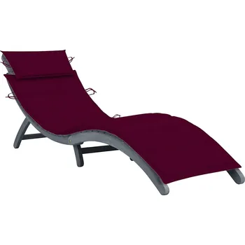 Zahradní lehátko zahrada-XL Zahradní lehátko s poduškou šedé masivní akáciové dřevo 3064053