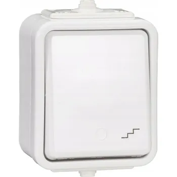 vypínač Schneider Cedar jednoduchý schodišťový vypínač nástěnný bílý IP44