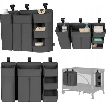Úložný box Závěsný organizér na postýlku, velký úložný prostor 3v1 Lionelo Sidepocket Large
