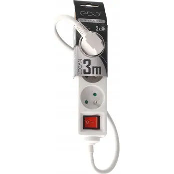 Napájecí kabel Prodlužovací Kabel přívod s lištou Edo 3 m, 3 ks, bílý