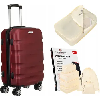 Malý cestovní kufr na kolečkách, kabinový, tvrdý ABS+ zavazadlo PETERSON