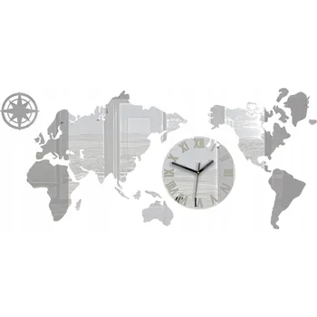 Hodiny Nástěnné hodiny v moderním stylu Akrylová mapa 110 x 55 Mirror Kulatý