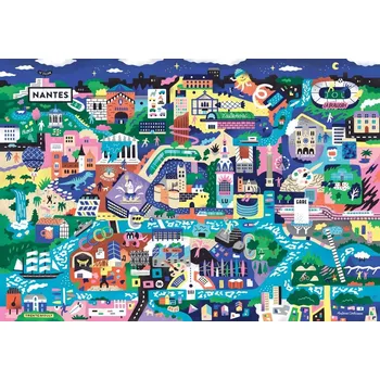 Puzzle PIECES & PEACE Puzzle Nantes, Francie 1000 dílků