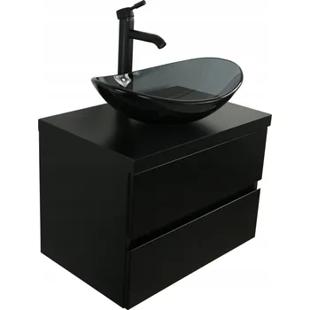 Koupelnový nábytek SKŘÍŇKA POD UMYVADLO 40 CM | ČERNÝ MATNÝ LAK | DESKA 38 mm MDF LAK