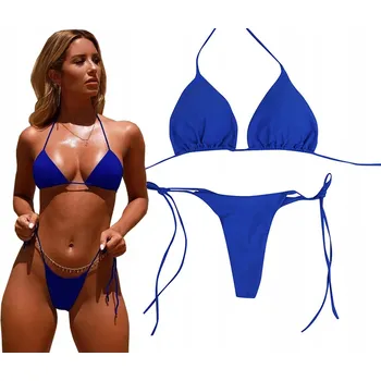 Dámské plavky PLAVKY BIKINI S VÁZAČKOU TANGA KALHOTKY, SET BIKIN, VELIKOST L