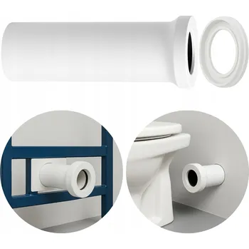 Kanalizační potrubí Trubka přípojná trubka s kolenem k WC 40 cm DN 100 těsnění Sanit