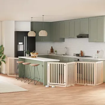 přepravka pro zvíře zahrada-XL Zábrana pro psy s dvířky skládací 6 panelů 480 cm topol 3155669