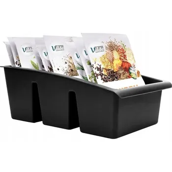 Organizér / Nádoba na koření černá 25x15x9 cm