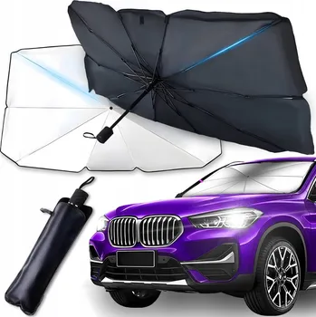 Stínítko do auta SLUNEČNÍ CLONA NA PŘEDNÍ SKLO AUTA 110x65 cm