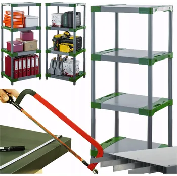 Dílenský regál Plastový regál do garáže TYTAN-4_080_ZIEL
