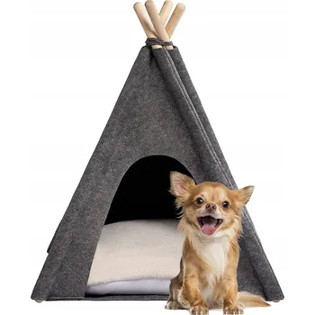 Pelíšek pro psa PLSTĚNÝ STAN TIPI PELÍŠEK PRO PSA KOČKU 60 x 60 x 70 CM MYANIM