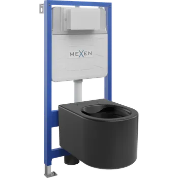 Klozet Mexen podomítková sada WC rám Fenix Slim s WC mísou Sofia, černá mat - 6103354XX85 Podomítkové WC sady