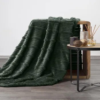 deka FLANELOVÁ DEKA NINA 200X220 CM TMAVĚZELENÁ
