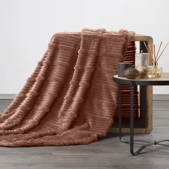 deka FLANELOVÁ DEKA NINA 150X200 CM SVĚTLEHNĚDÁ