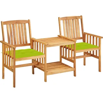 Zahradní lavice zahrada-XL Zahradní židle s čajovým stolkem a poduškami masivní akácie 3061301