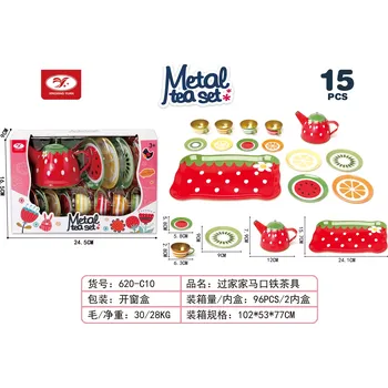 Dětská kuchyňka RKToys Ovocný čajový set z kovu pro děti