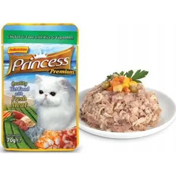 Krmivo pro kočku Princess Premium Kuře Tuňák Zelenina 70g pro kočky Bestseller