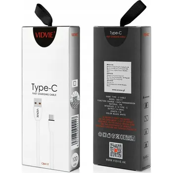 Datový kabel Kabel VIDVIE USB - USB typ C 1 m bílý