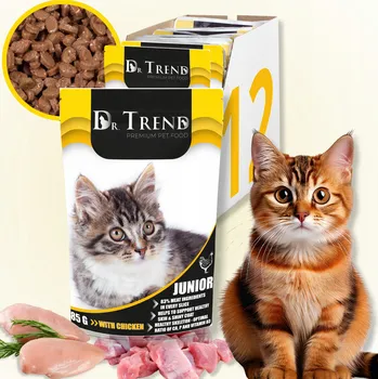 Krmivo pro kočku DR. TREND PREMIUM vlhké krmivo pro koťata KUŘE 83 % MASA kapsička 85 g