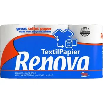 Toaletní papír Suchý toaletní papír bez vůně Renova 6 ks