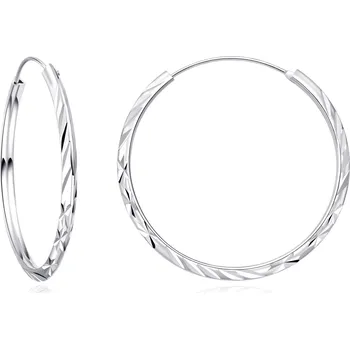 Náušnice NUBIS® Stříbrné náušnice kruhy 35 mm - NB-3113-35