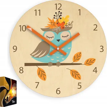 Hodiny Nástěnné hodiny bříza se vzorem sovy akryl podzimní sova Kulatý