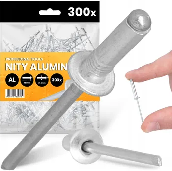 Nýt 300x TRHACÍ NÝTY 4x16 mm HLINÍKOVÉ Ocelové Pozinkované NEREZOVÉ Nýt