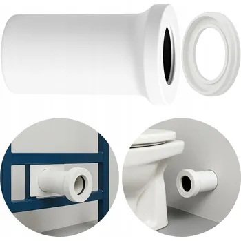 Kanalizační potrubí Připojovací Trubka kanalizace, konektor toalety, 25 cm, DN 100, těsnění Sanit