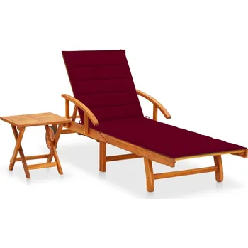 Zahradní lehátko zahrada-XL Zahradní lehátko se stolkem a poduškou masivní akáciové dřevo 3061626