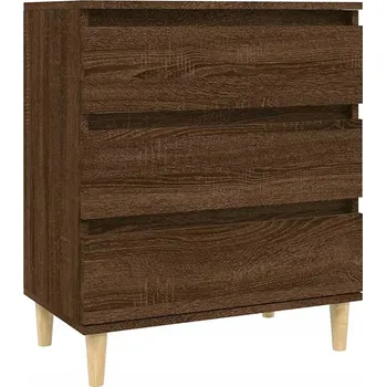Komoda Dřevěná komoda se 3 zásuvkami, 60x35x70 cm, hnědý dub