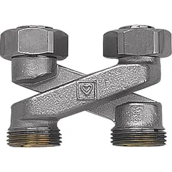 rozdělovač topení Herz Křížení 3000 pro připojovací rozteč trubky 50 mm, připojení převlečnou maticí 3/4 (dodávané v páru), NE EK