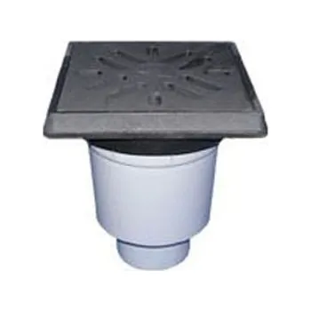 Odvodňovací žlab Hutterer & lechner Vtok dvorní Perfekt DN110, svislý odtok, ZU-suchá klapka, plast/litina, odkalovací koš