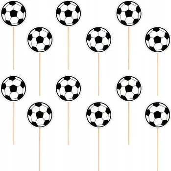 Obraz Zápich do dortu PartyPal kartonový vícebarevný fotbalový míč 12 ks