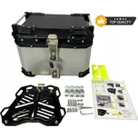 Hliníkový motocyklový kufr na zadní nosič stříbrný 56 L ADVENTURE